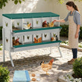 Chicken Nesting Boxes for Chicken Coop, Wall-Mountable Chicken Laying Boxes Easy Egg Collection with Ventilated Design, Weatherproof Galvanized Steel Metal Roosting Boxes