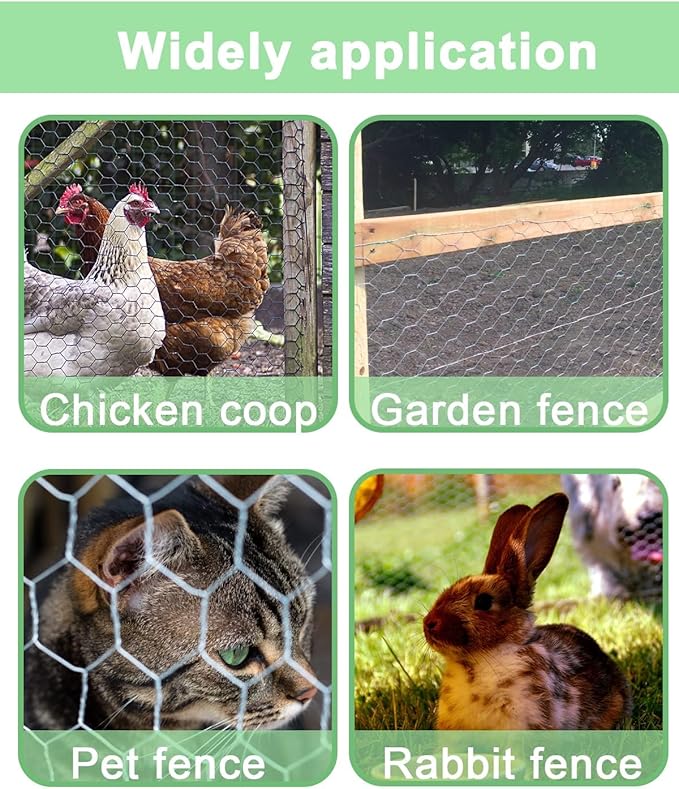 vensovo Garden Poultry Black Chicken Wire - 13.7 '' × 157 '' Chicken Wire for Crafts, Garden Fence Animal Barrier, 0.8 inch Mesh Poultry Netting Fence, Pet/Rabbit/Chicken Wire Fencing