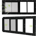 2 Pack Shed Windows, 10"x 23" Black Sliding Window Suitable for Chicken Coop, shed, Household, Barn - Transom Window with Tempered Glass and Fiberglass Screen (BK,10''x 23'')