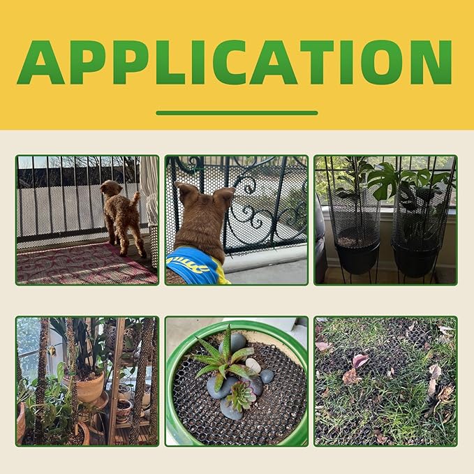 15.7INx43FT UV Resistant Black Plastic Mesh Fencing Roll for Chicken Dogs Rabbit Snake Poultry Barrier Gardening, Thicker Wire Mesh Netting Fence for Balcony Garden Pet Enclosure Plant Support DIY
