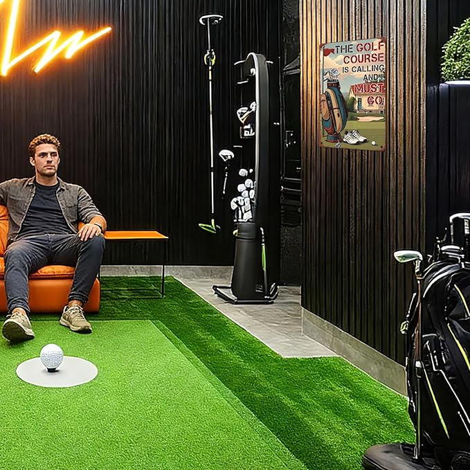Golf Poster Golf Metal Sign The Golf Course Is Calling And I Must Go Poster Wall Decor Home Garage Bar Restaurant Cafe Bar Pub 12x8 Inch Wall Art Decor