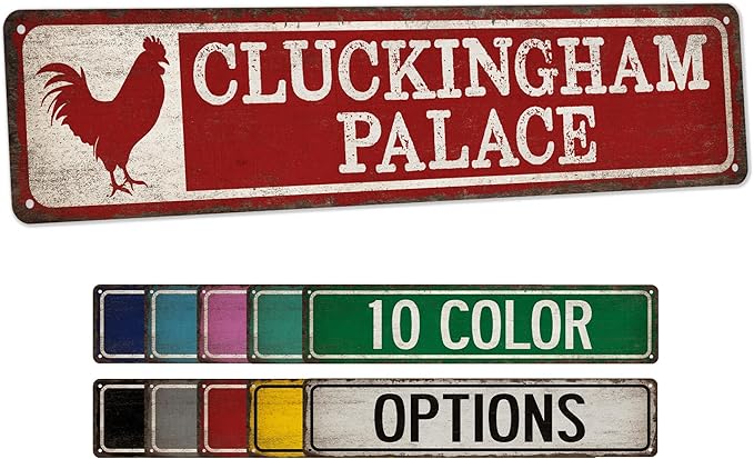 Cluckingham Palace Chicken Coop Sign - Made In USA - Rustic Chicken Décor Rooster Farmhouse Décor Chicken Decoration 104180017010
