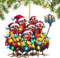 Funny Christmas Ornament 2025, Chicken Christmas Ornaments Acrylic Farm Christma Tree Decorations, Rustic Farmhouse Chicken Ornament Hanging Pendant, Men Friend Dad Xmas Ornaments Home Decor Gifts