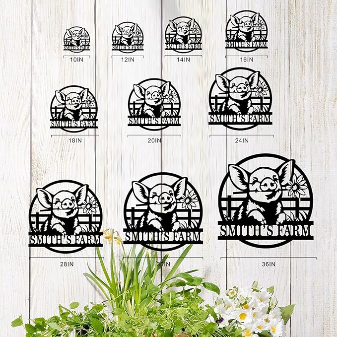 Personalized Hanging Metal Farm Signs, Personalized Outdoor Ranch Sign, Outdoor Farm Signs,Last Name Metal Sign,Custom Large Farmhouse Sign (Design 5)