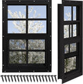 Shed Windows 2 Pack, Chicken Coop Windows 24" x 36" with Tempered Glass and Fiberglass Screen, Flush Mounted Small Window for Shed, Barns, Playhouse, Household, Garage (Black)