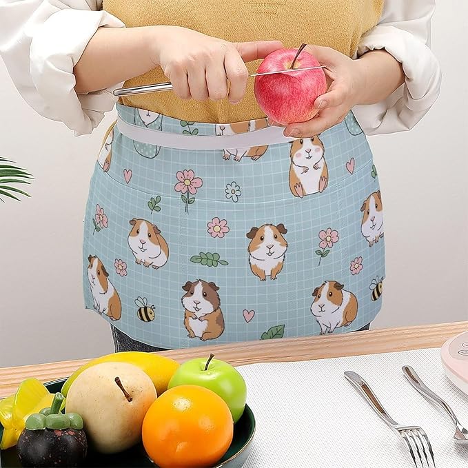 Unisex Half Waiter Waist Short Apron Waterproof Chef Works Waitress Aprons