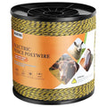 Electric Fence Wire, 3500ft 1067m, Polywire for Portable Livestock Fencing, 6 Stainless Steel Strands for Reliable Conductivity and Rust Resistance, UV Resistant