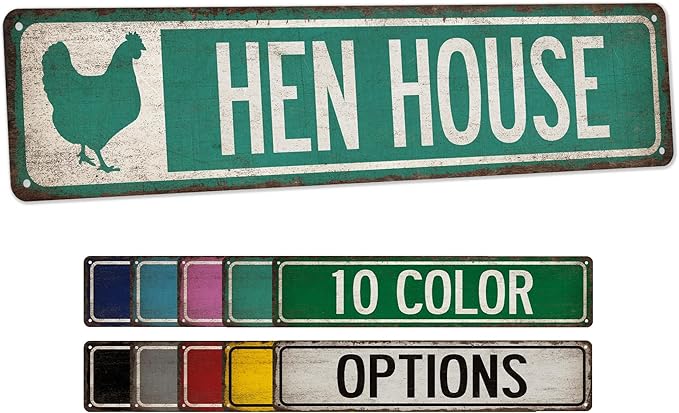 Hen House Sign Chicken Coop Sign Chicken Coop Décor Metal Signs Farm Décor Chicken Coop Accessories Wall Décor Made In USA 104180017002