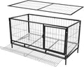 Chicken Coop Iron Large Durable Chicken Enclosure with Automatic Egg Collection, Top & Side Opening Doors,Portable Chicken Cage Pens for Rabbits Pigeons(47.24 * 22.83 * 24.41in)