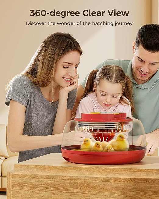 Egg Incubator, Automatic Egg Incubator, 18 Egg Incubator, Incubator for Hatching Eggs, Chicken Egg Incubator – Temperature & Humidity Control, Auto Turner, Alarm & Candling for Backyard Home