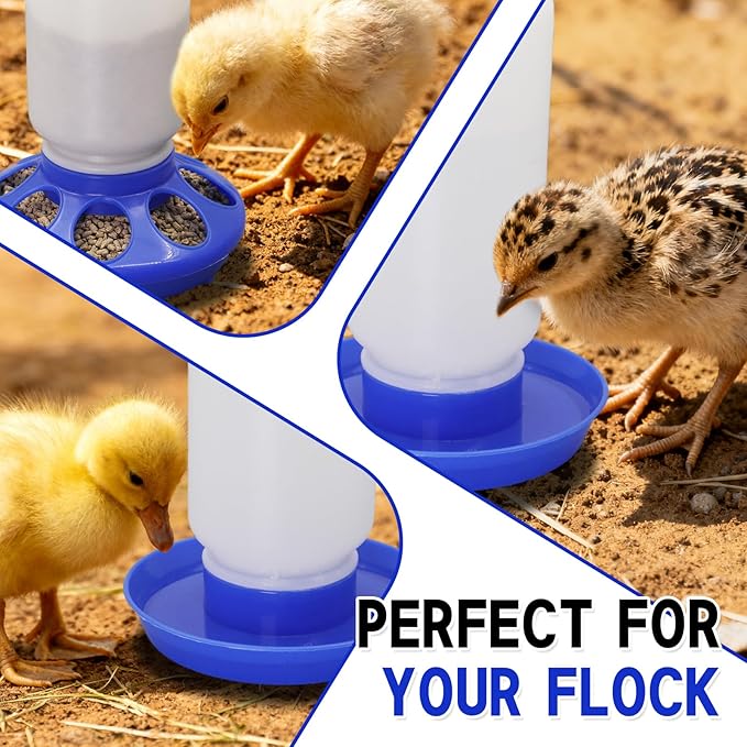 Chick Feeder and Waterer Set – Automatic 1kg Chicken Feeder and 1L Waterer for Baby Chicks, Ducks, and Quail – Brooder Starter Kit & Chicken Coop Supplies and Accessories