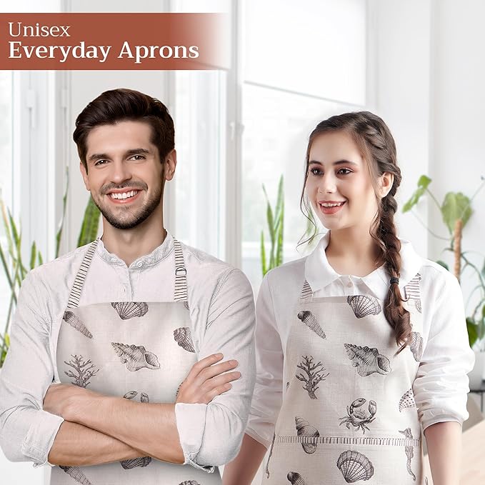 Maison d' Hermine 100% Cotton Apron for women with Pocket Kitchen Chef Apron for Men Cooking Easter Decorations