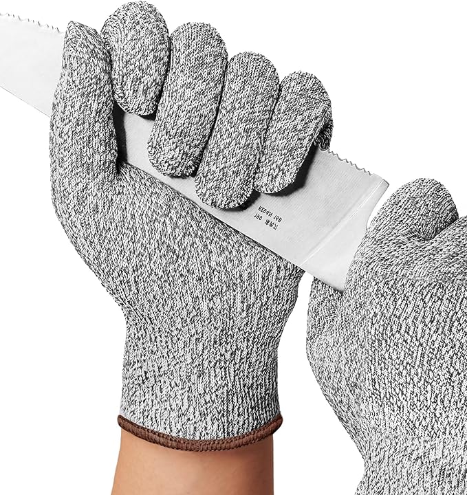 PACIFIC PPE Cut Resistant Gloves Food Grade, Level 3 Protection, Safety Kitchen Cut Gloves, Machine Washable, Durable, Butcher Meat Cutting, Oyster Shucking, Large