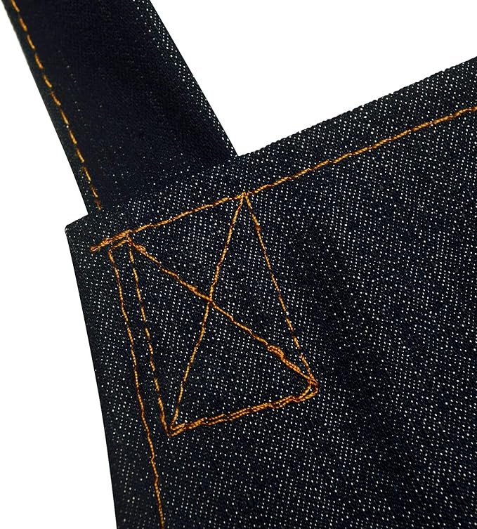 Black Denim Aprons for Men/Women with Pockets Tool Apron Waterproof Adjustable Canvas Apron Lightweight Kitchen Apron Work Apron