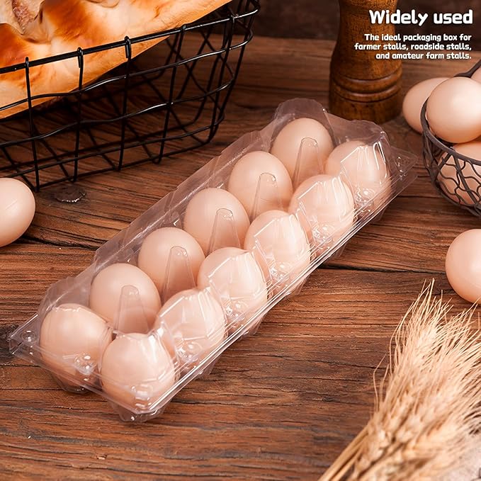 Septo 2 x 6 Plastic Egg Cartons for 12 Eggs,50 Pcs Egg Cartons Cheap Bulk Clear Reusable Tray Refrigerator Chicken Farm Markets
