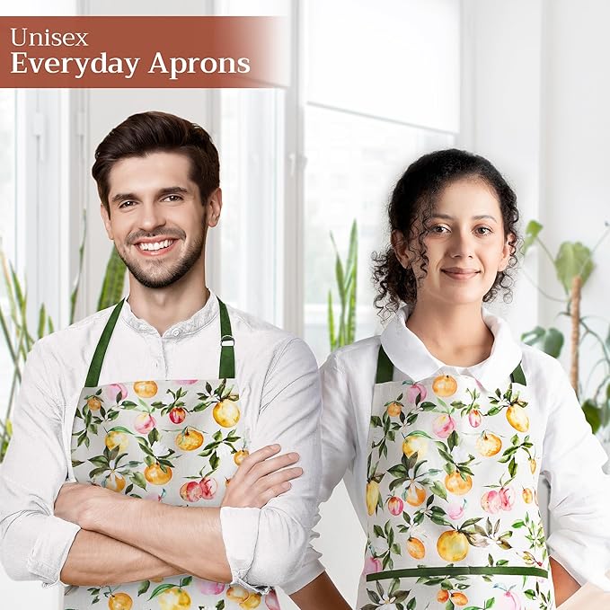 Maison d' Hermine 100% Cotton Apron for women with Pocket Kitchen Chef Apron for Men Cooking Easter Decorations