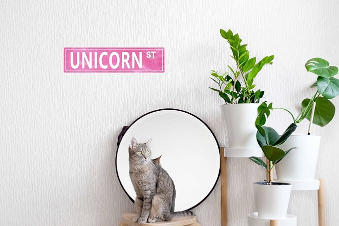 Vintage Unicorn St Wall Vintage Metal Tin Sign 4x16 in Distressed Girls Pink Retro Decor for Home Garage Cafe Bar Indoor/Outdoor Multi-Purpose Holiday Decoration