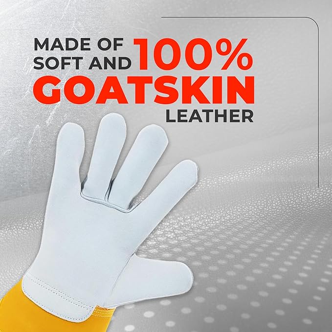 Daniel Smart Men & Women Goatskin Working Glove Lightweight Leather Safety Gloves for construction, gardening outdoor Work