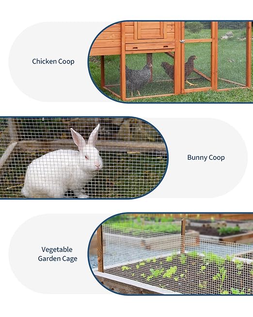 Chicken Wire Fencing 1/2 Inch 36in x 100ft Galvanized Welded Wire Mesh Roll, Chicken Wire Fence for Poultry Rabbit Snake Gopher Cage, Garden Plant Fencing & Animal Netting - Silver