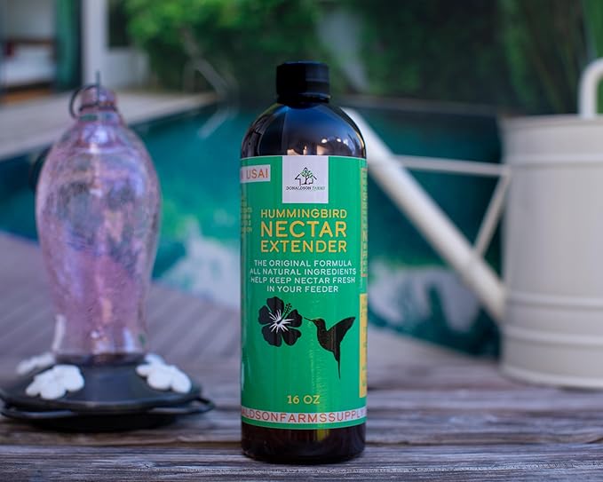 Hummingbird Nectar Extender – Extends Nectar Life and Attracts Hummingbirds Naturally All Organic Keeps Fresh Longer - Enjoy Clear Without Frequent Changes – 16 oz Bottle
