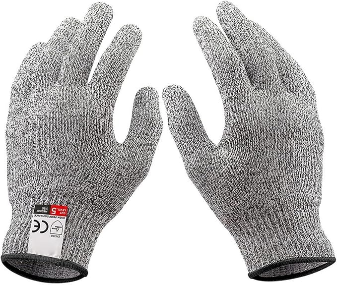 Cut Resistant Gloves Food Grade, Level 5 Protection Kitchen Safety Gloves for Oyster Shucking, Mandolin Slicing, Meat Cutting & Fish Fillet Processing, Lightweight Chef Butcher Gloves, 1 Pair
