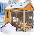 6x18FT Waterproof Chicken Coop Cover for Winter, 0.18mm Clear Tarp Waterproof with Grommets, Anti-Tear Chicken Run Tarp Windproof Winterizing Cover Patio Enclosure