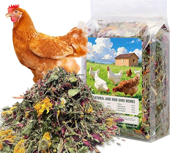 18oz Chicken Nesting Herbs and Herb Supplement for Chickens Natural Non GMO Nesting Box Herbs to Improve Egg Production and Hen Wellness Fresh Coop Odor Control and Coop Refresher for Chickens