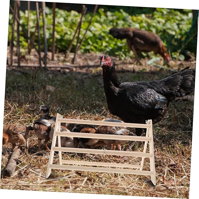 Kisangel Chicken Perch for Coop Wooden Chick Stand Roosting Bar Enrichment Toys Detachable for Easy Cleaning