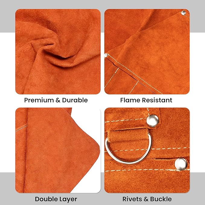 Leather Welding Work Apron with 9 Tool Pockets