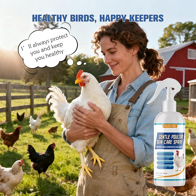 Poultry Care Spray – Chicken Wound Spray for Pecking Sores, Foot Injuries, Bumblefoot, Vent Prolapse, Minor Cuts & Irritations, Safe Wound Care for Chickens, Ducks, Turkeys & Geese, Easy to Use, 10 oz