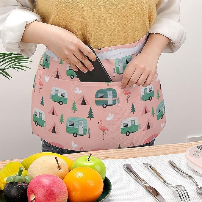 Unisex Half Waiter Waist Short Apron Waterproof Chef Works Waitress Aprons