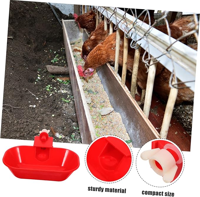 Milisten Automatic Chicken Waterer Cups Large Leakproof Poultry Drinking Bowls for Ducks Geese Turkey with Mounting Hole Durable Poultry Watering System