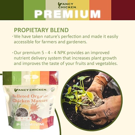 Premium Manure – 5lb Pelleted Organic Chicken Manure Fertilizer with Natural Performance Enhancers | All-Natural Plant Food Ideal for Vegetables Gardening & Farming USDA