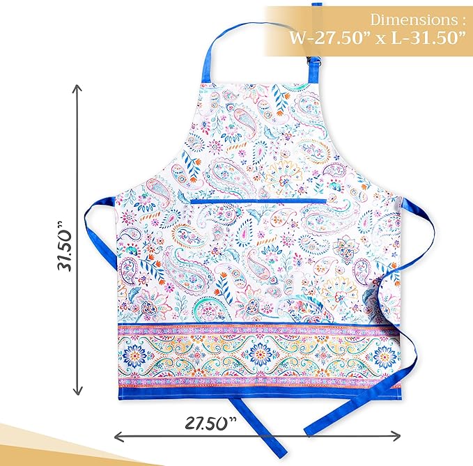 Maison d' Hermine 100% Cotton Apron for women with Pocket Kitchen Chef Apron for Men Cooking Easter Decorations