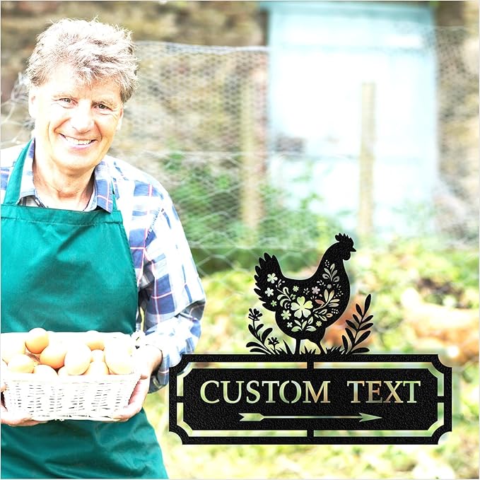 Custom Chicken Coop Signs, Personalized Funny Chicken Coop Signs, Custom Metal Farm Signs for Outdoor, Chick Hen House Sign Funny Farmhouse Outside Wall Decor Gift
