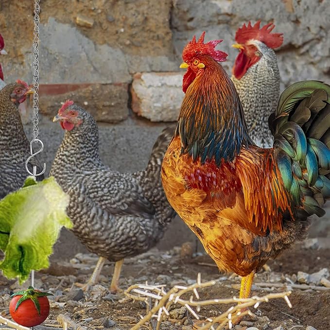 Chicken Veggies Skewer Vegetable Hanging Feeder Toy Chicken Fruit Feeder for Hens Chicken Large Birds Pet