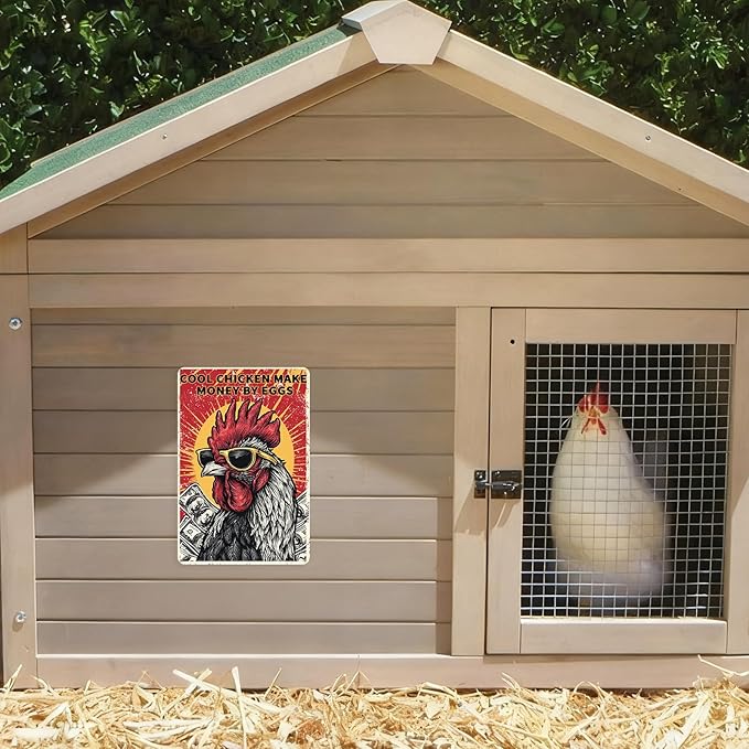 Funny Chicken Gifts Country Kitchen Decor Chicken Birthday Decorations Rustic Farmhouse Wall Decor Vintage Metal Sign 8×12 Inches For Yard Coop Garden