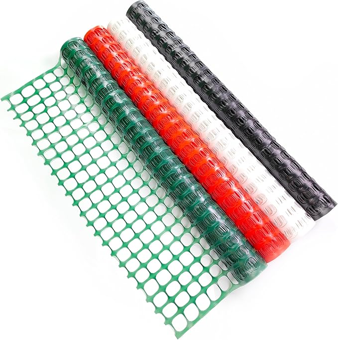 PotatoLife Plastic Mesh Fence Safety Fence, 2'x25' Roll with 50 Zip Ties, Resuable Temporary Netting for Garden Fencing, Construction, Snow Fencing, Animal Barrier, Poultry, Deer, Patio, Orange