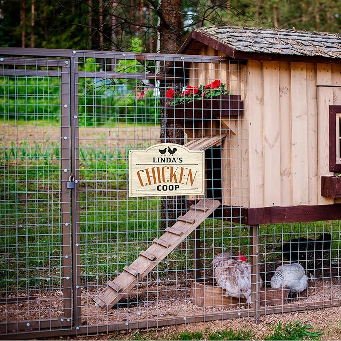 Custom Farm Chicken Coop Sign, Personalized Name Farmhouse Décor, For Outdoor and Sign, 10x14 Inches, Rust Free .040 Aluminum, Fade Resistant, Made in USA by Sigo Signs