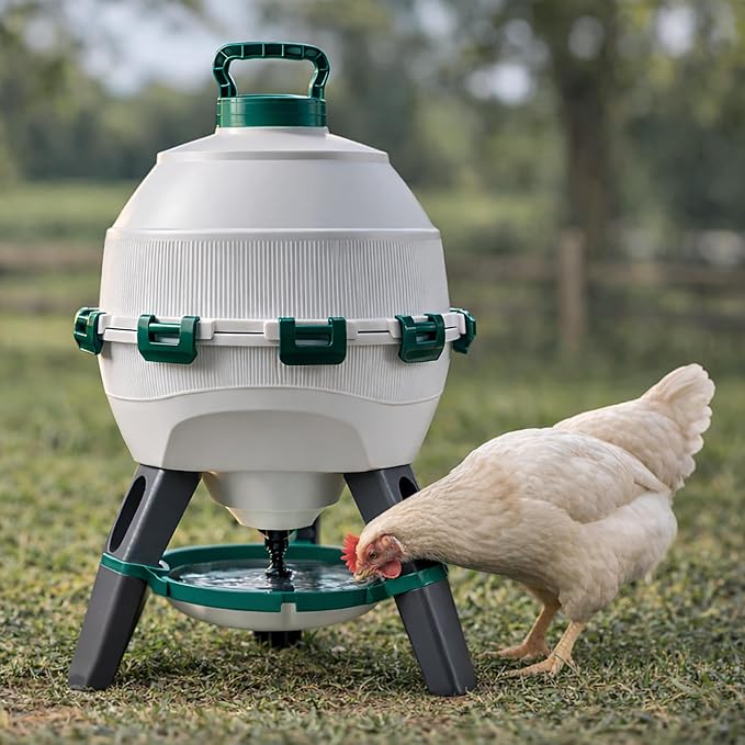 Hatching Time Automatic Poultry Drinker 6 Gallon 22.7 L – Gravity-Fed Chicken Waterer for Coop – UV-Stabilized Plastic Chicken Water Feeder – Easy-Clean, Top-Fill Water Dispenser for Chickens & Ducks