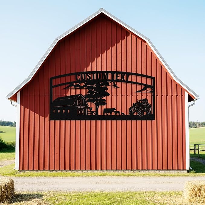 Personalized Metal Farm Signs, Custom Ranch Sign, Customized Farm Metal Signs Outdoor, Custom Large Hanging Family Name Sign for Farms, Ranch, Barn, Farmhouse