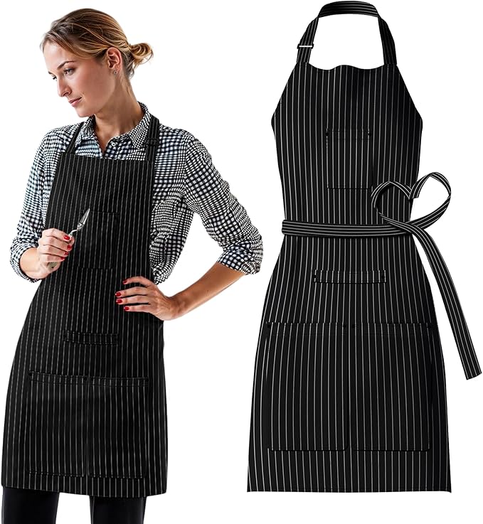 Waterproof Apron for Adults – Adjustable Fit with Deep Pockets, Stylish Cooking & Baking Apron for Women & Men