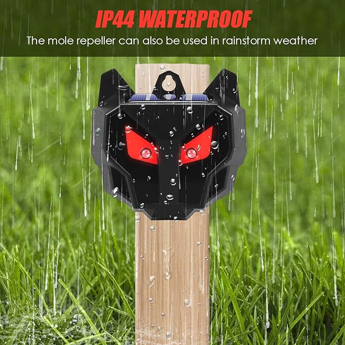 8 Pack Solar Predator Deterrent Lights,Nocturnal Animal Repeller with Red Flashing LED,Waterproof Coyote Deterrent Devices for Chicken Coops,Garden & Yard - Protects Against Fox,Raccoon,Skunk,Deer