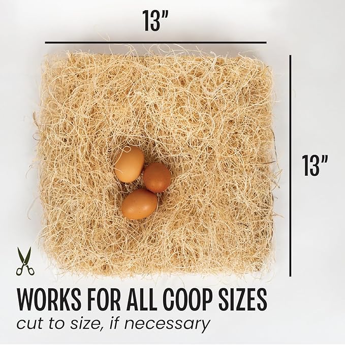 MagJo Aspen Nesting Pads for Chicken Coops - USA Grown Aspen Excelsior Nest Box Liners 13x13-10 Pack with 4 oz Nesting Herbs