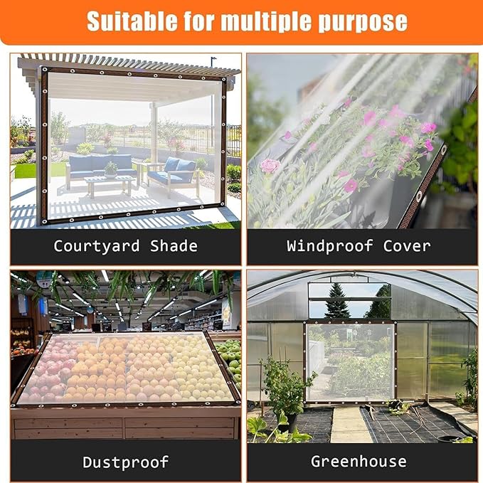 Genérico Chicken Coop Covers for Winter, Cover with Reinforced Edges, Waterproof for Gardening, Winter, Shed, Patio, Roof, Outdoor, Room,
