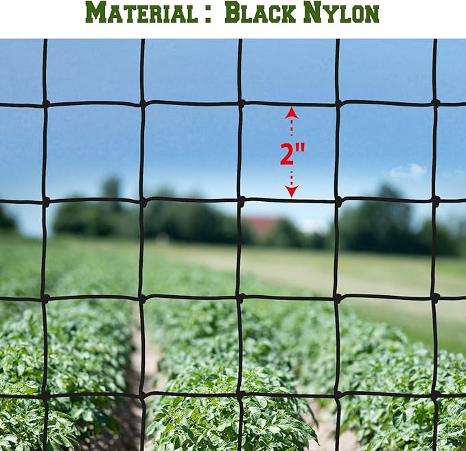 BenefitUSA Stronger Bird Netting Fruit Tree Protective Net Bird Net Pens Avaiary Game Poultry Mesh Black (28' X 28')