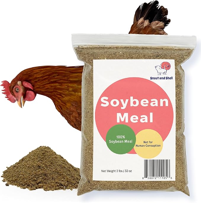 Soybean Meal for Poultry & Livestock – 2 lb Non-GMO High Protein Animal Feed – All-Natural, Plant-Based Supplement for Chickens, Goats, Pigs – No Additives, Supports Growth & Egg Production