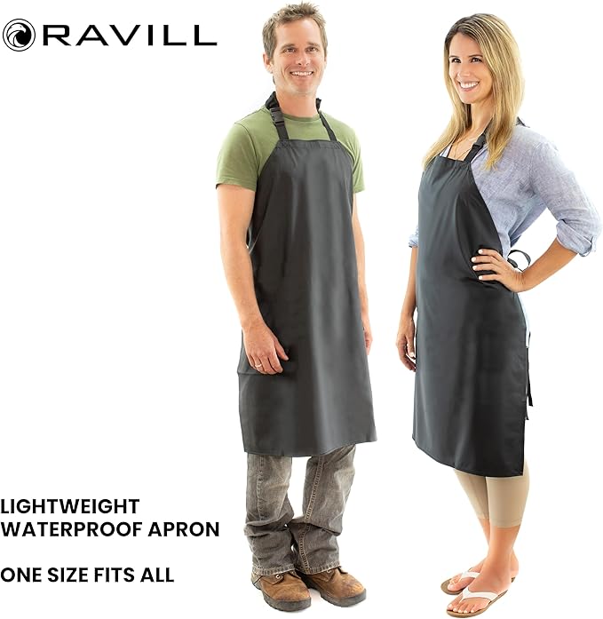 Waterproof Apron For Men and Women - 35" Multi Purpose Work Aprons for Dishwashing, Dog Grooming, Cleaning