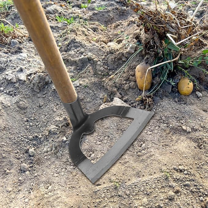 DOITOOL Heavy Duty Hollow Garden Hoe Tool 8.38In Handheld Weeding Rake for Backyard Farming Soil Loosening Tilling and Planting