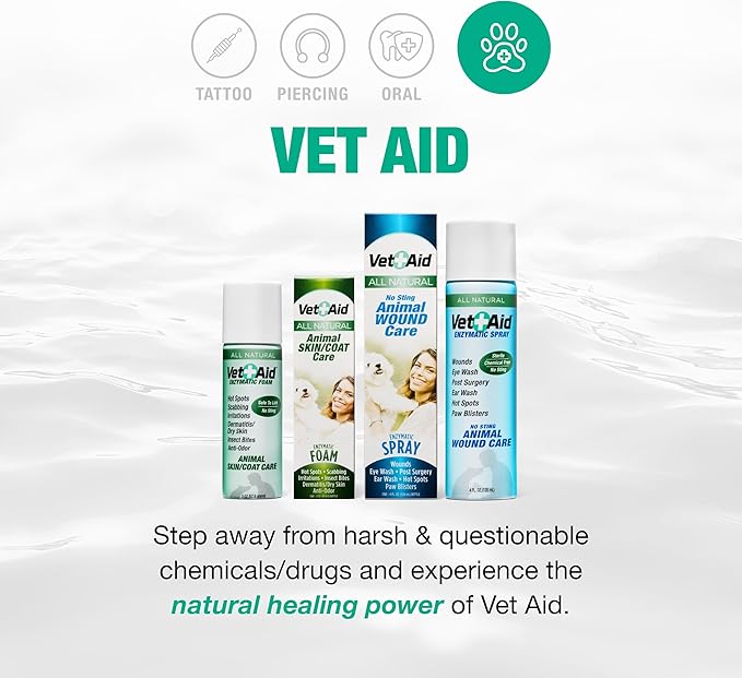 Animal Wound Care Spray - Pet Wound Care for Pet Supplies - Saline Spray for Pet Care - Supports Dermatitis, Hot Spots, Abscesses & More - 4 oz